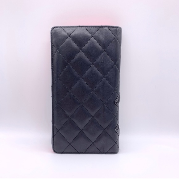 SOLD! CHANEL Black Lambskin Cambon Long Wallet - Picture 3 of 10